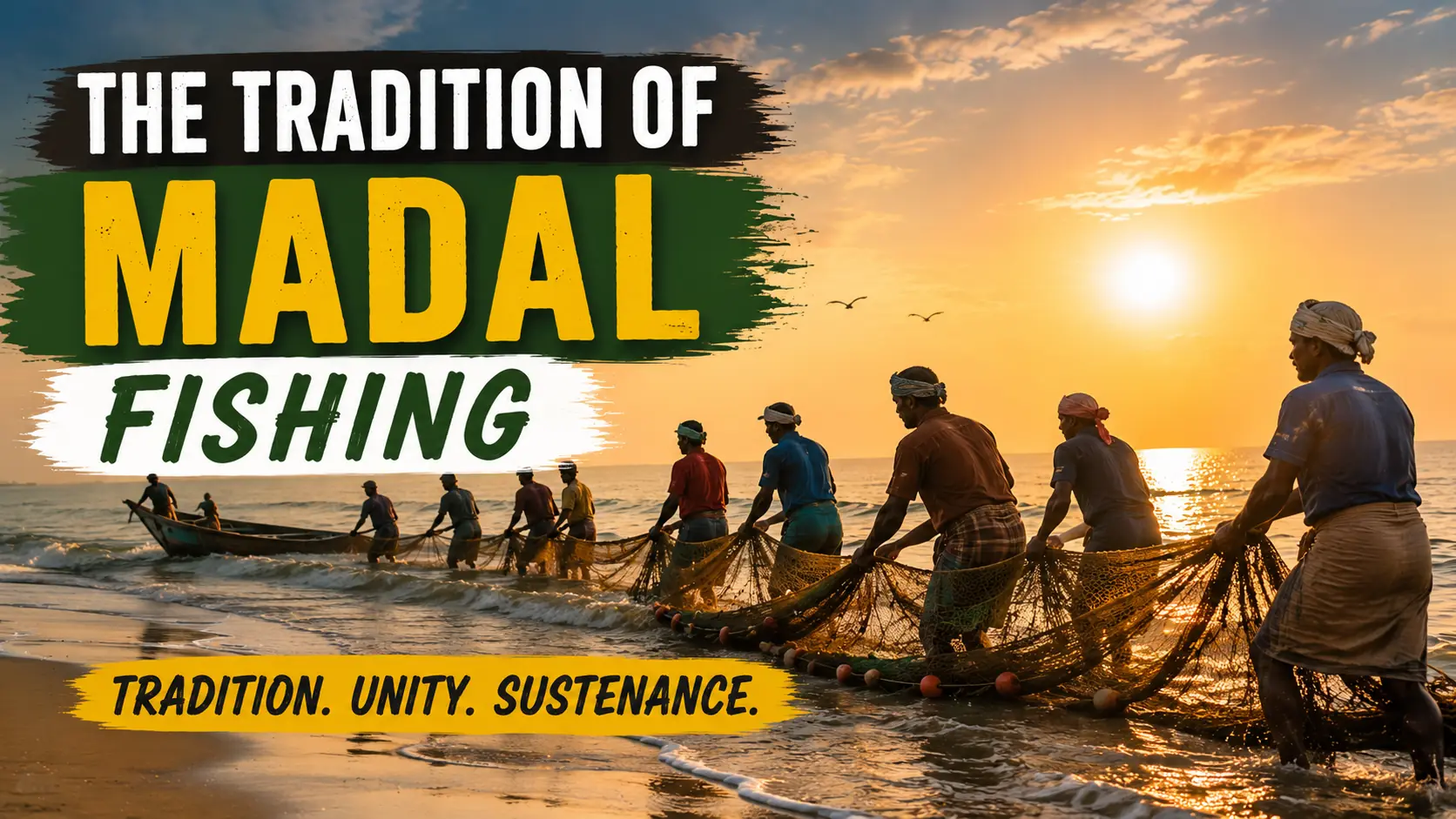 The Fishing Industry in Sri Lanka's Southern Province: Madal Net Casting, Unity, Fish Collection and Coastal Beauty